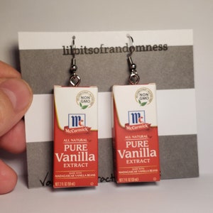 Vanilla Extract Earrings || Mini Brands Tiny Food Jewelry || Chef Cook Kitchen Baker Bakery Aesthetic Foodcore Cottagecore Bakecore Baketok