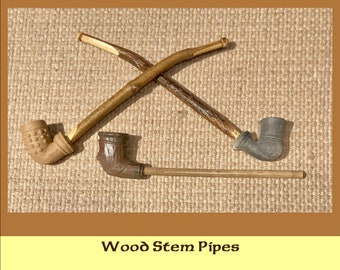 Wood Stem Pipes (Birch & Reed)