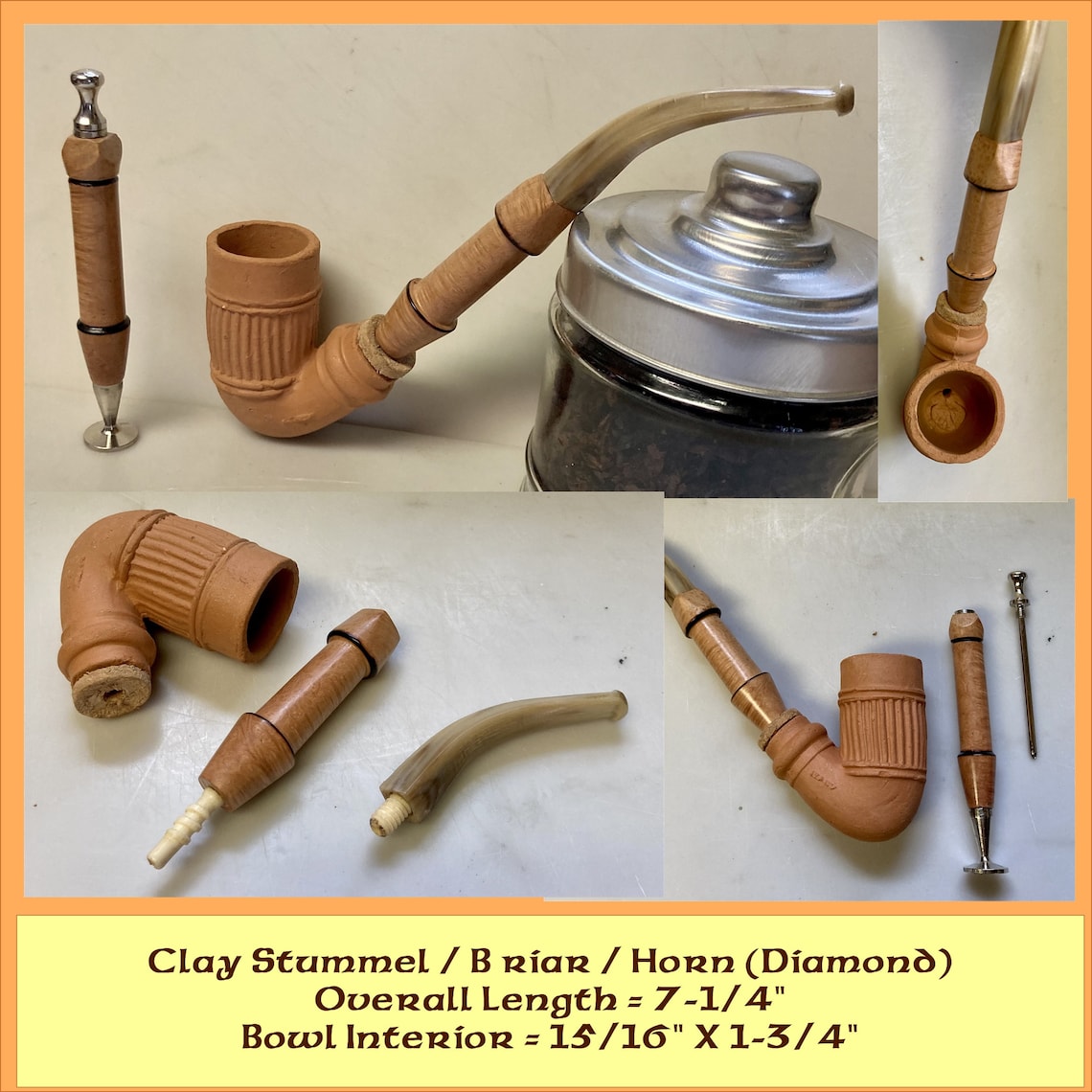 Vintage Clay Pipe Handmade Pipe Clay Pipe HandTurned Etsy