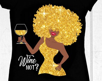 Download Black Woman Drinking Wine Cartoon
