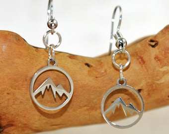 Silver Mountain Earrings, Minimalist Nature Earrings Gift, Trending Earrings For Her