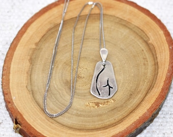 Necklace - 999 Fine Silver Handcrafted Her Curves Pendant with Delicate 925 Silver Chain