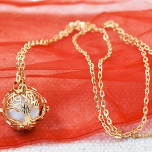 Mexican Angel Caller Harmony Chime Ball, Tree of Life Necklace, Gold or Silver angel caller, angel wing, long chain, angel caller jewelry, chime ball jewelry gift, pregnancy necklace, jewelry for expecting mothers, necklace for wife, Mom gift, sister gift, Mother's day gift, gold tree of life locket jewelry, silver tree of life locket jewelry gift for her, guardian angel caller chime ball necklace, pregnancy jewelry, Birthday gift for her, Christmas gift for her