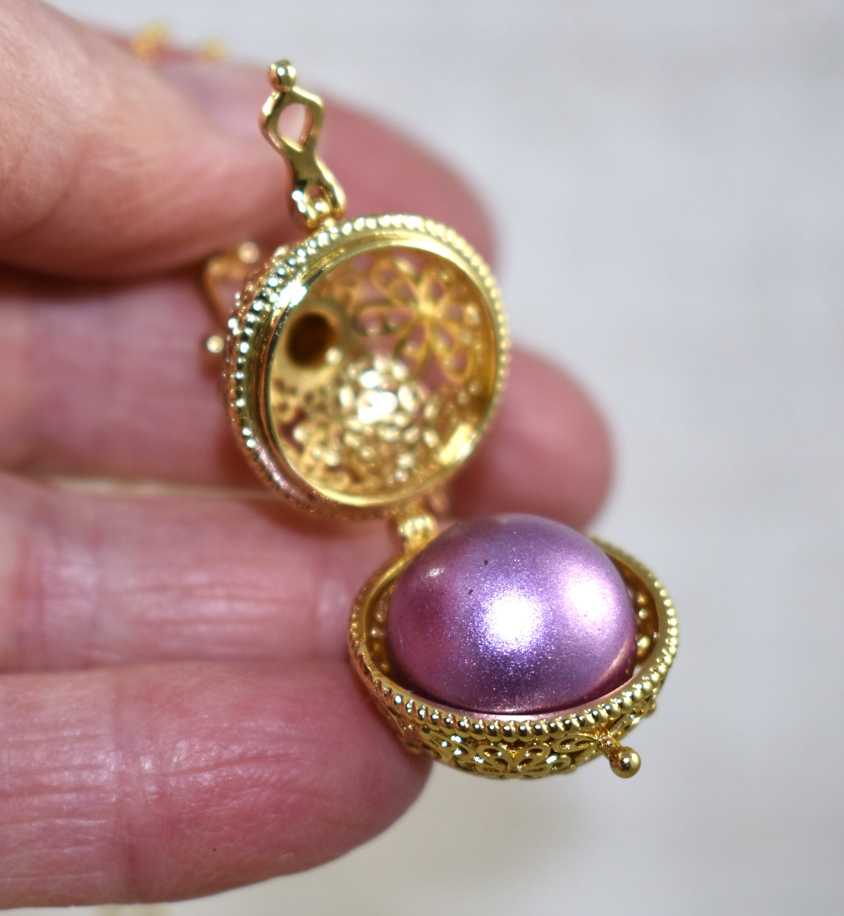 Collana Floreale Chiama-angeli: Campanella Dell'armonia, Ciondolo A Forma Di Ala D'angelo - Italia - Foto 3