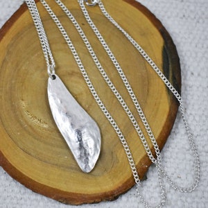 Textured Sterling Silver Pendant Necklace - 24 inch Curb Chain