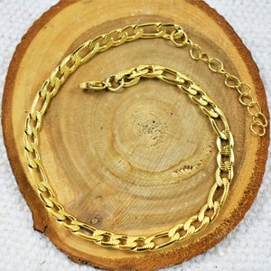 Gold Plated Cuban Link Chain Ankle Bracelet