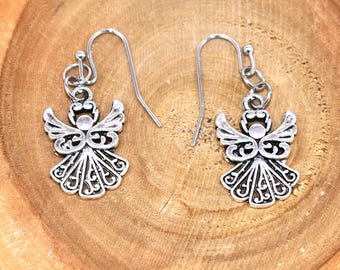 Zilveren engeloorbellen: beschermengel sieraden cadeau