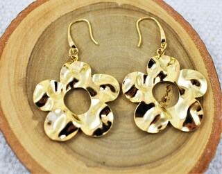 BUEMMR - Orecchini A Fiore Grandi, Placcati Oro 18K - Gioielli Donna Ipoallergenici, Fashion Statement, Regalo Per Festa Della Mamma O Compleanno