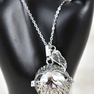 Mexican Angel Caller Harmony Chime Ball, Tree of Life Necklace, Gold or Silver angel caller, angel wing, long chain, angel caller jewelry, chime ball jewelry gift, pregnancy necklace, jewelry for expecting mothers, necklace for wife, Mom gift, sister gift, Mother's day gift, gold tree of life locket jewelry, silver tree of life locket jewelry gift for her, guardian angel caller chime ball necklace, pregnancy jewelry, Birthday gift for her, Christmas gift for her