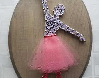 Ballerina String Art, Ballet Dancer, Dancer Decoration, Nursery Decor, Girls Room Decor, Woman Dancer