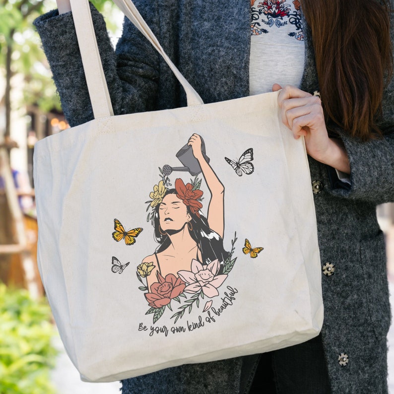 Colección de bolsos de mano, bolso de mano personalizable, citas orientadas al amor propio, bolsos de hombro BeYourOwnKindOfBeaut