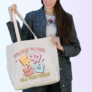 Colección de bolsos de mano, bolso de mano personalizable, citas orientadas al amor propio, bolsos de hombro imagen 5