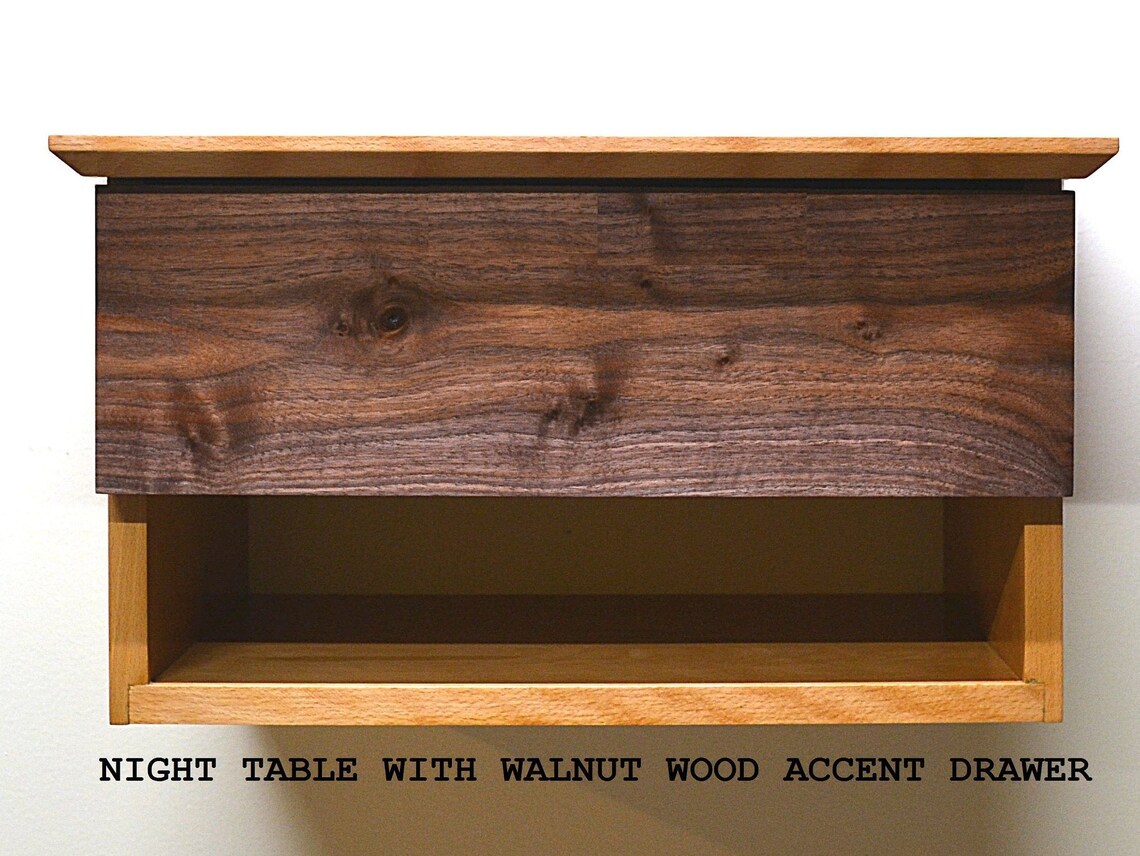 Modern Floating Night Table With Shelf & Drawer Bedside Table Etsy