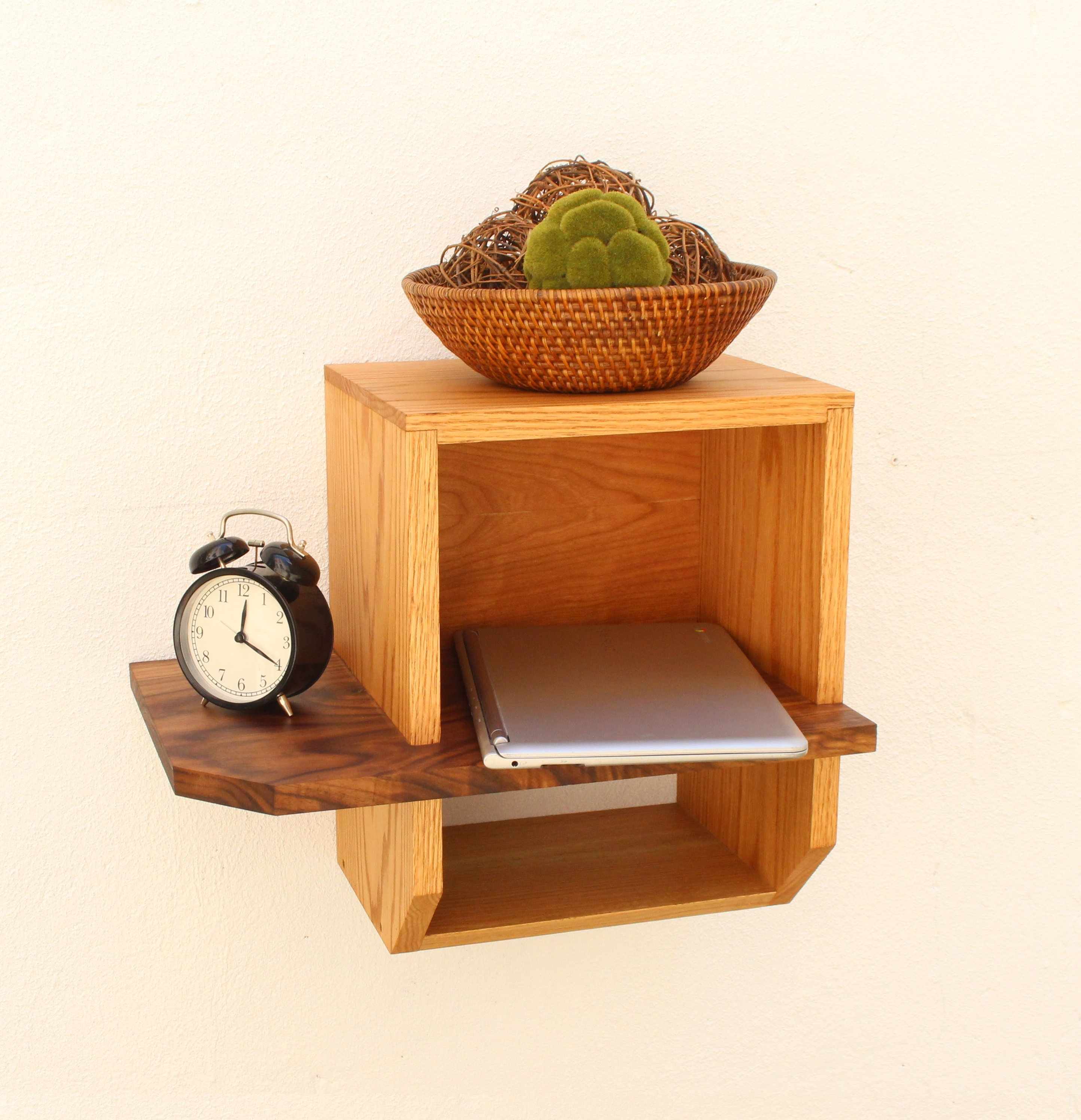 Bedside Table USB Outlets & LED Lighting Floating NightStand Etsy