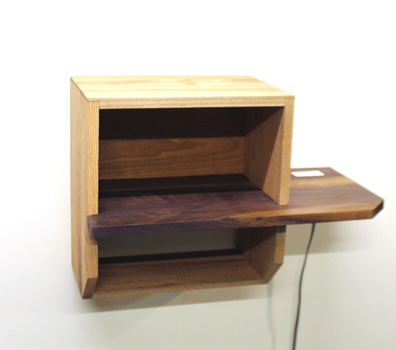 Bedside Shelf With USB Charging & LED Lighting Floating Etsy