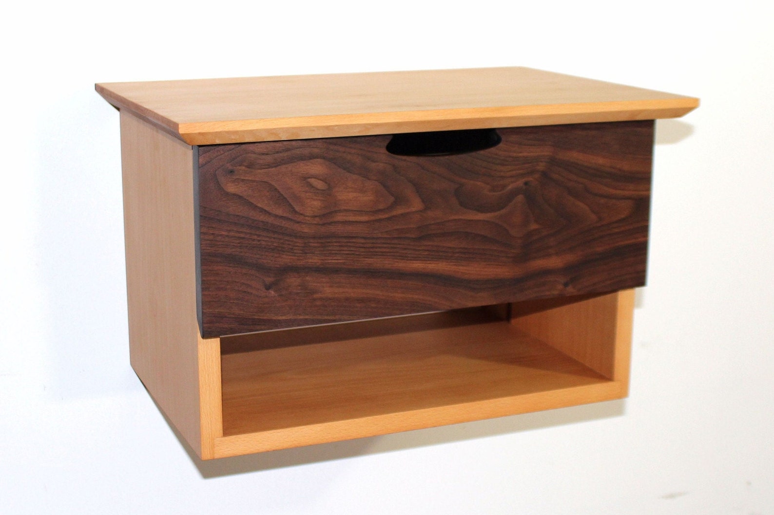 Modern Floating Night Table With Shelf & Drawer Bedside Table Etsy