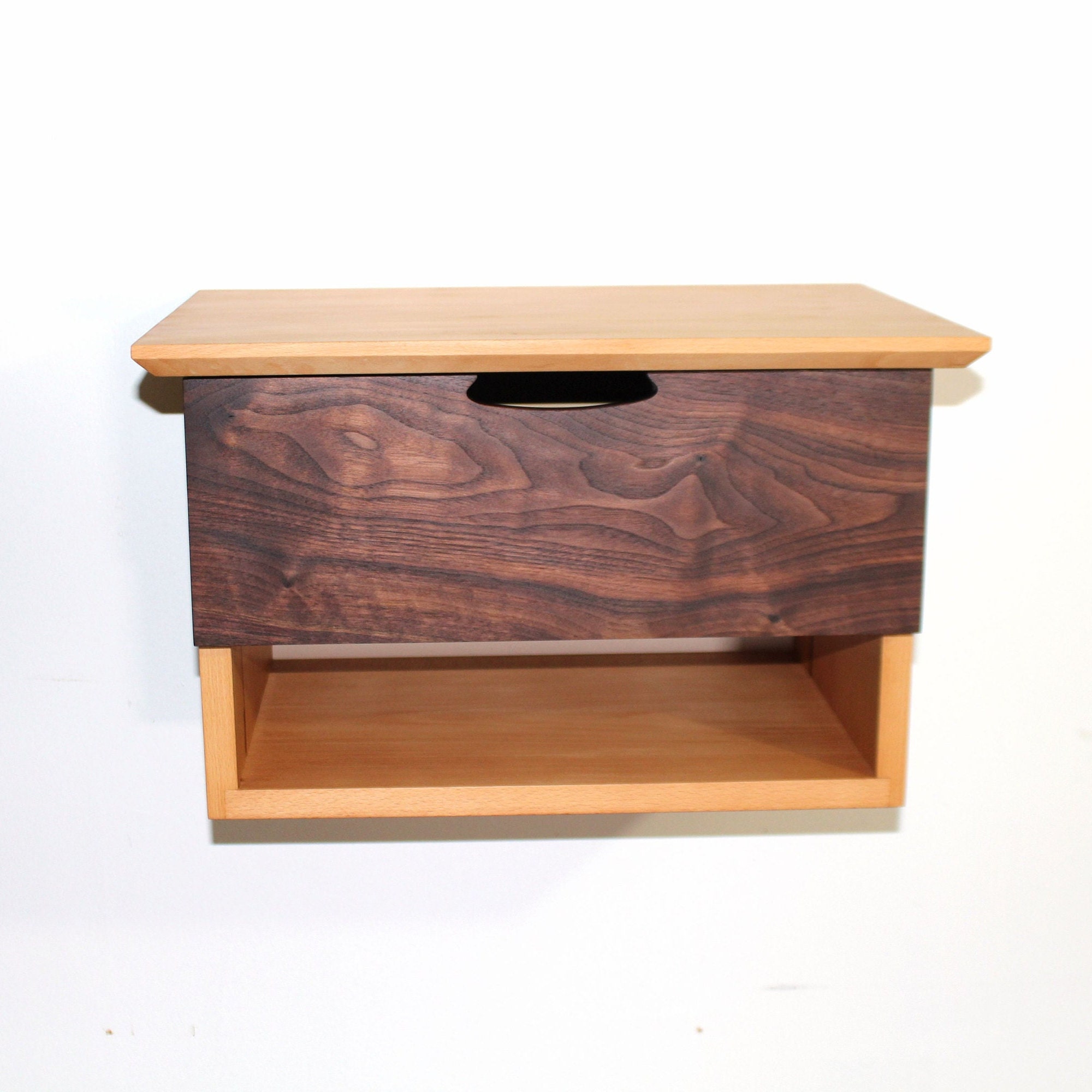 Modern Floating Night Table With Shelf & Drawer Bedside Table Etsy