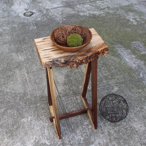 Rustic Side Table, LiveEdge Plant Table, Small EntryWay Table