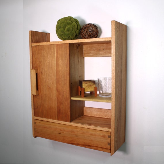 Kitchen Cupboard or Bathroom Cabinet Storage With Towel Rack Hardwood Medicine Cabinet With Shelves Cup Mug Storage First Aid Chest Etsy UK