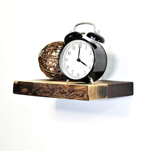 Rustic Live Edge Spalted Maple and Walnut Trinket Shelves, Small Knick Knack Shelf with Easy Install Keyhole Hooks