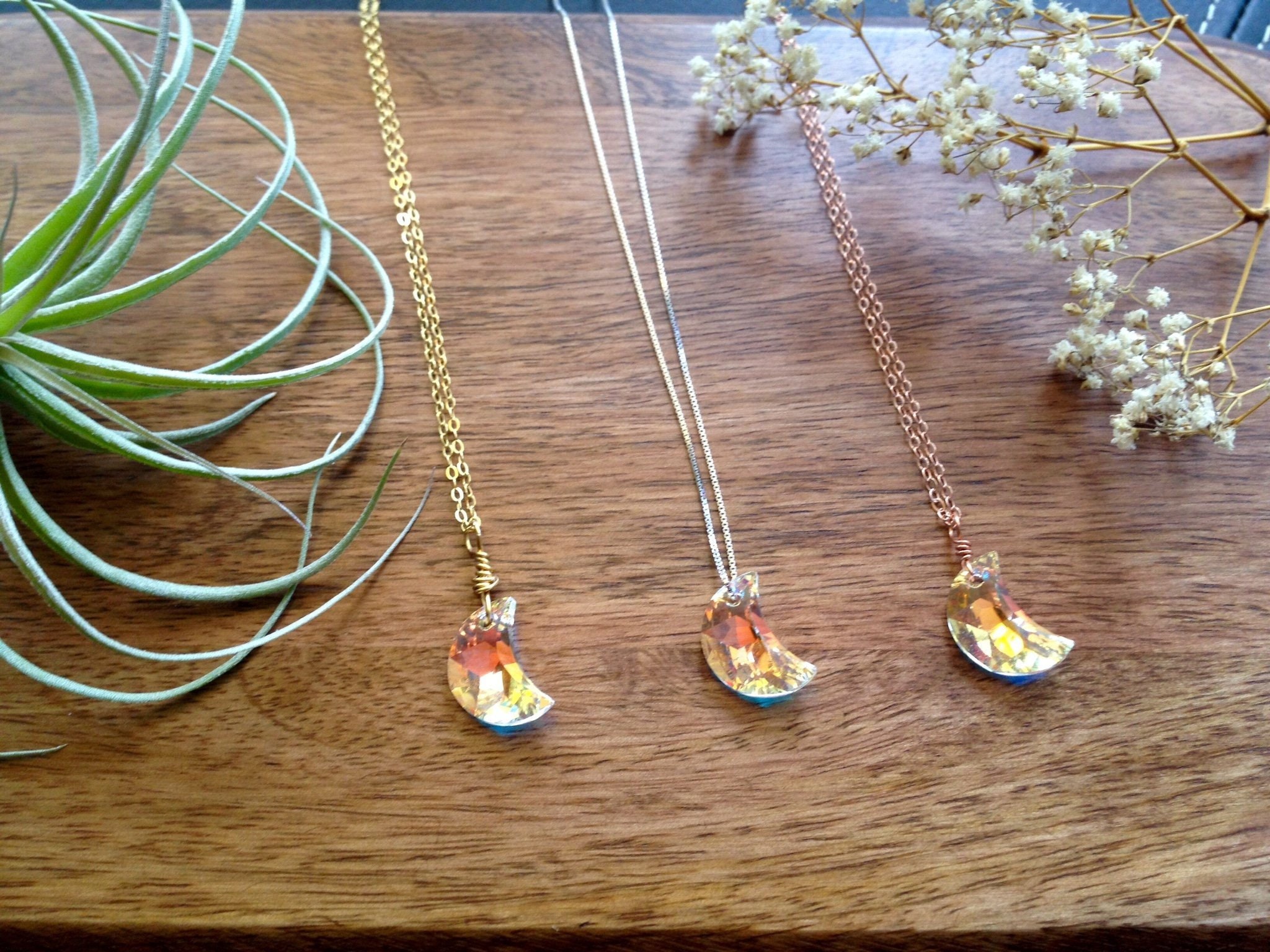 Swarovski Crystal AB Moon Crescent 