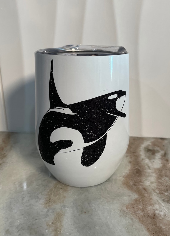 14 oz. Stainless Steel Travel Mug - Orca - Silver