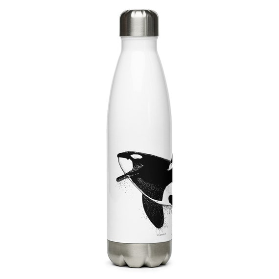 Shimmer Orca Lover Pointillism Art Killer Whale, Stainless Steel Water  Bottle, 17 Oz, Whale, Gift, Drawing, Stippling, Breaching, Tumbler 