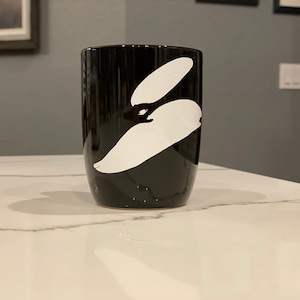 Orca eye patch coffee or tea mug black 11 oz., whale, Christmas, Orca gift, Killer whale gift, whale coffee mug, Dolphin coffee mug,