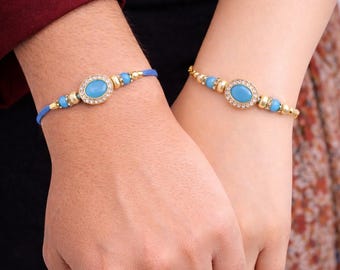 Conjunto Royal Designer Bhai Bhabhi Rakhi - Elegante Raksha Bandhan Rakhis a juego