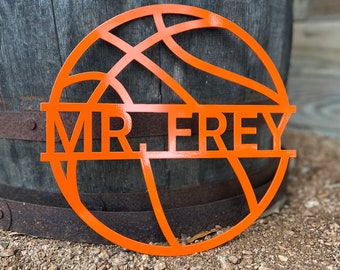 Custom Basketball Name Sign | FREE SHIPPING | Personalized Metal Basketball Sign | Sports Sign