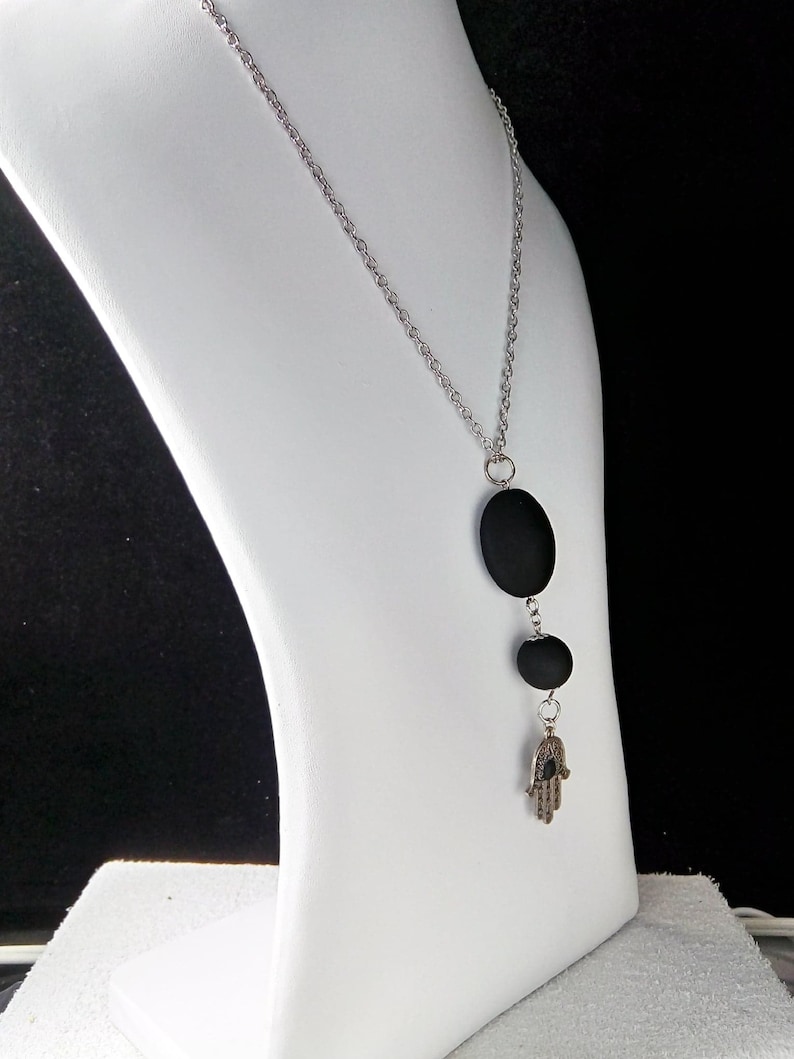 Long necklace with Hamsa pendant