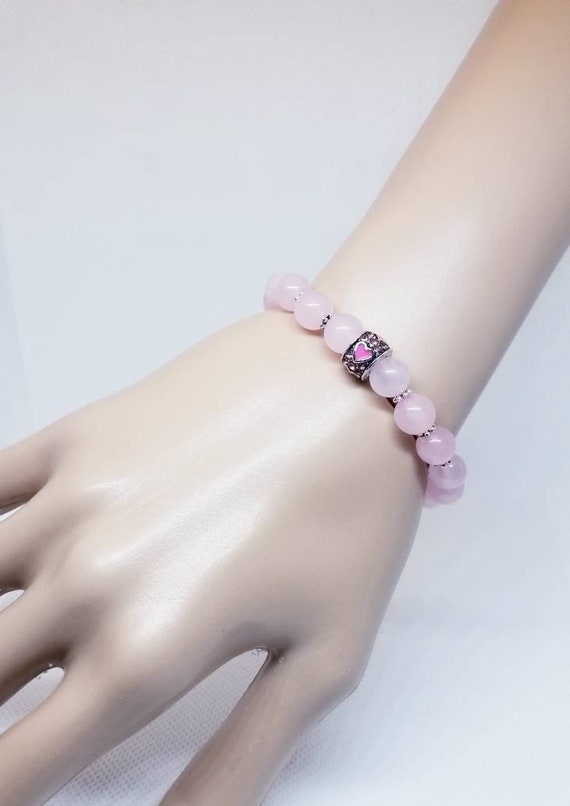 Rose quartz deals bracelet etsy
