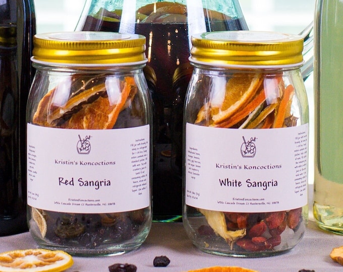 SANGRIA SAMPLER - DIY Cocktail Infusion Kit Mason Jar! Make Easy Delicious Sangria at Home! Easy to Make Red & White Sangria. So Simple!