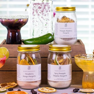 DIY Margarita Cocktail Kit Gift Set – Pineapple Blueberry, Strawberry Mango & Spicy Jalapeno