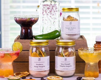 MARGARITA TRIO - 3 Delicious DIY Cocktail Kit Mason Jars! Create Unique & Tasty Craft Drinks at Home! Excellent Gift for Tequila Lovers!