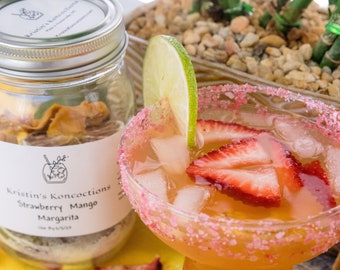 STRAWBERRY MANGO MARGARITA! Cocktail Infusion Mason Jar Kit. Make Amazing Margaritas at Home. Great Gift for Tequila Lovers.