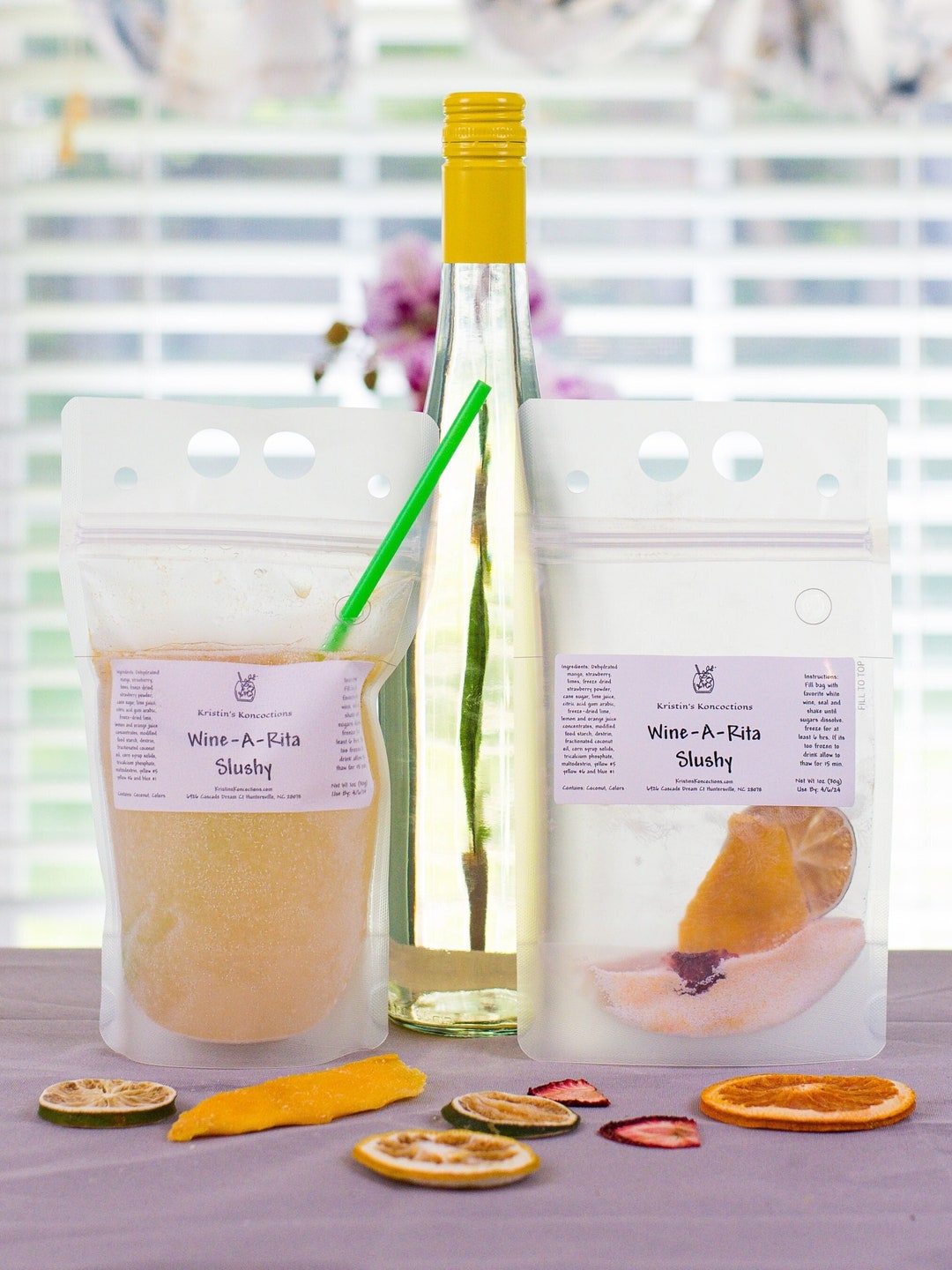 Freezing wine slushies in zip top bags