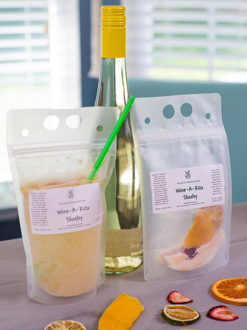 WINE SLUSHIE MULTIPACK Delicious diy Summer Frozen Cocktail Slushies Glass-Free Pouch is Pool & Beach Safe Fun Summer Gift image 7