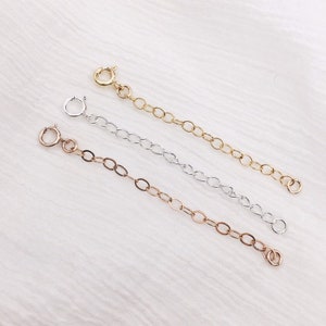 necklace extender | buy separate or attach | make necklace adjustable longer | adjuster | add on | sterling silver gold filled rose gold