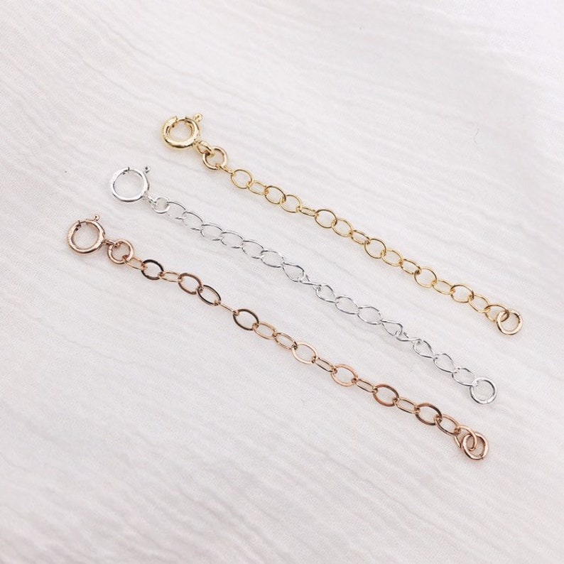 necklace extender buy separate or attach make necklace adjustable longer adjuster add on sterling silver gold filled rose gold image 1