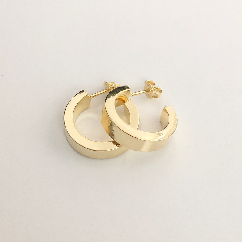 Gold C Hoop Earrings Half Hoop Earrings 18k Gold Filled Earrings 1/20 5