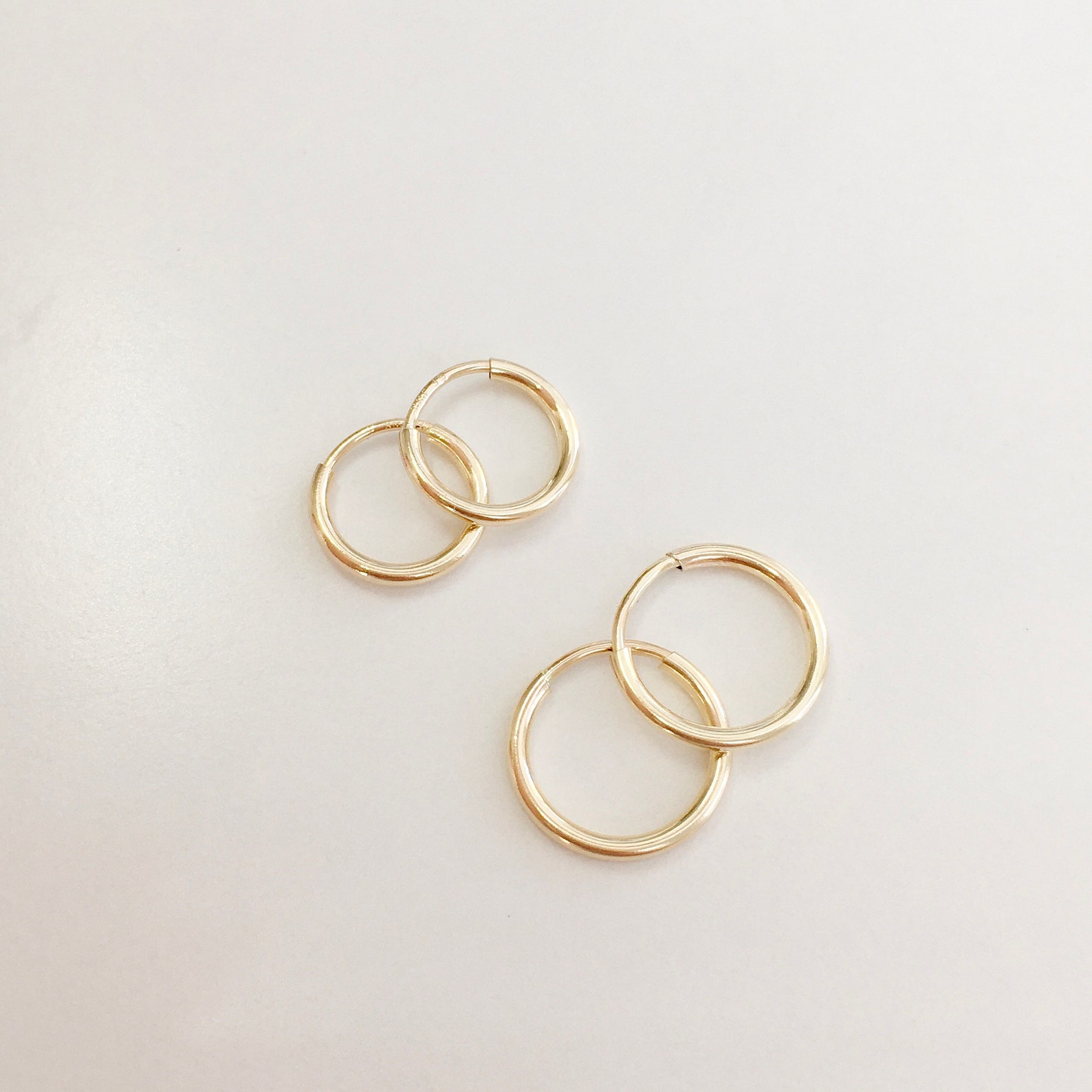 Huggie hoops little gold hoops endless hoops live in Etsy