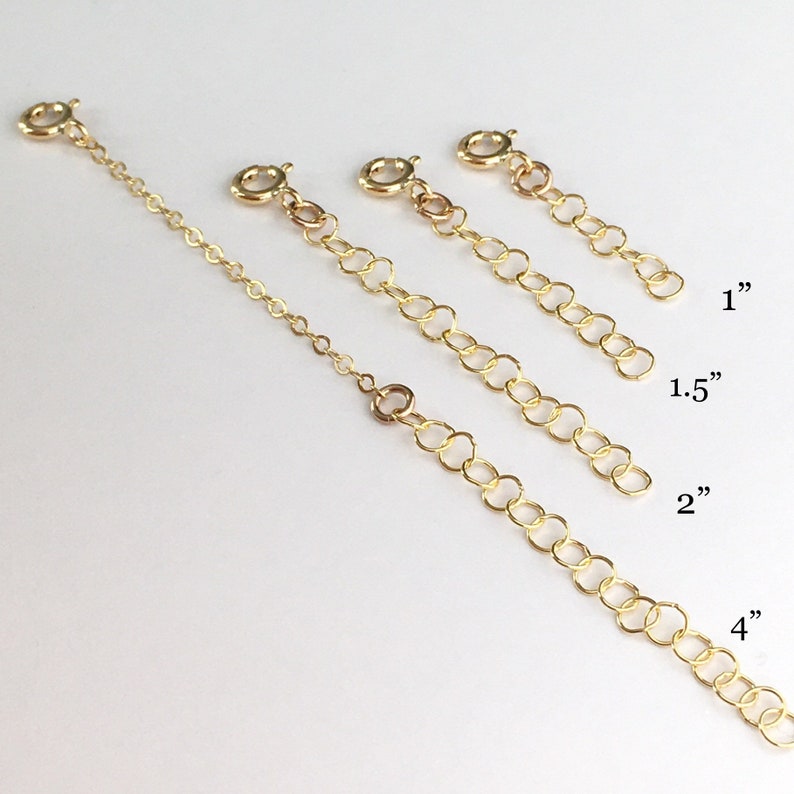 necklace extender buy separate or attach make necklace adjustable longer adjuster add on sterling silver gold filled rose gold image 2