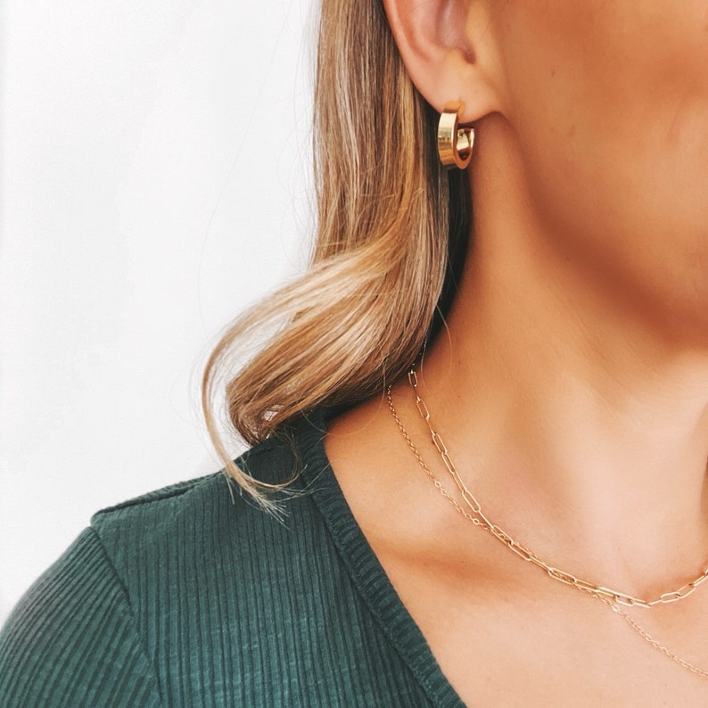 Gold C Hoop Earrings Half Hoop Earrings 18k Gold Filled Earrings 1/20 5