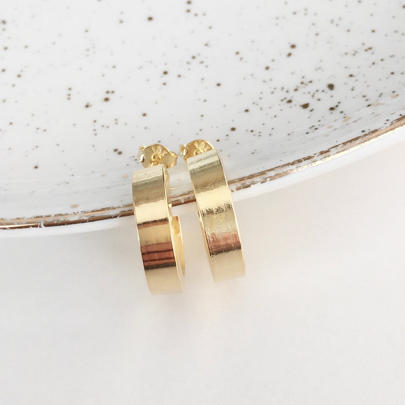 Gold C Hoop Earrings Half Hoop Earrings 18k Gold Filled Earrings 1/20 5