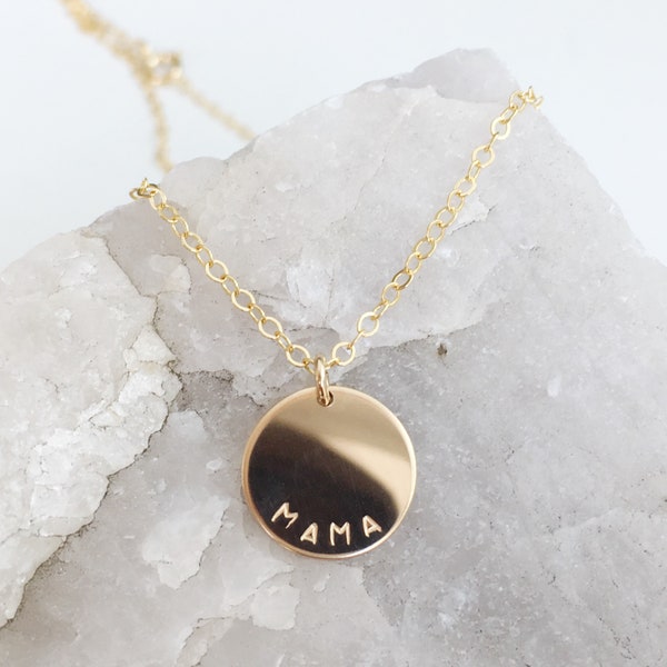 personalized mama necklace | gold filled, rose gold, sterling silver | customized mother’s day gift | push present | friend gift | 13mm
