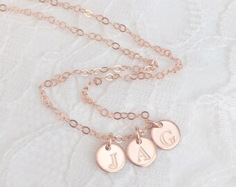 customized mini initial disc necklace - gold filled, rose gold, silver | personalized jewelry for mom, grandma, sister, auntie, friend | 6mm