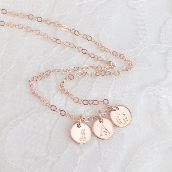 customized mini initial disc necklace - gold filled, rose gold, silver | personalized jewelry for mom, grandma, sister, auntie, friend | 6mm