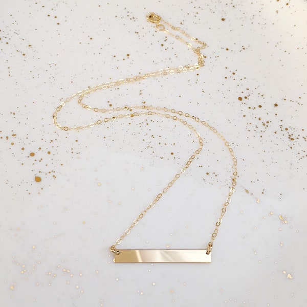 skinny bar necklace - gold filled, rose gold, silver | minimalist personalized simple jewelry | gift for mom, aunt, sister, friend | 1.25"