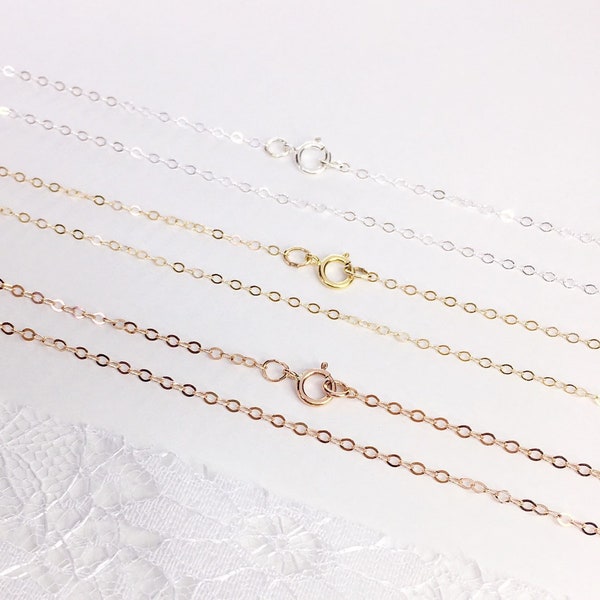 cable chain necklace | gold filled chain | sterling silver chain | rose gold filled | replacement chain | simple layering chain | no pendant